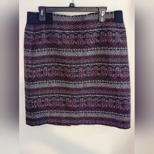 J. Jill Patterned Black and Red Women's Skirt Size Medium